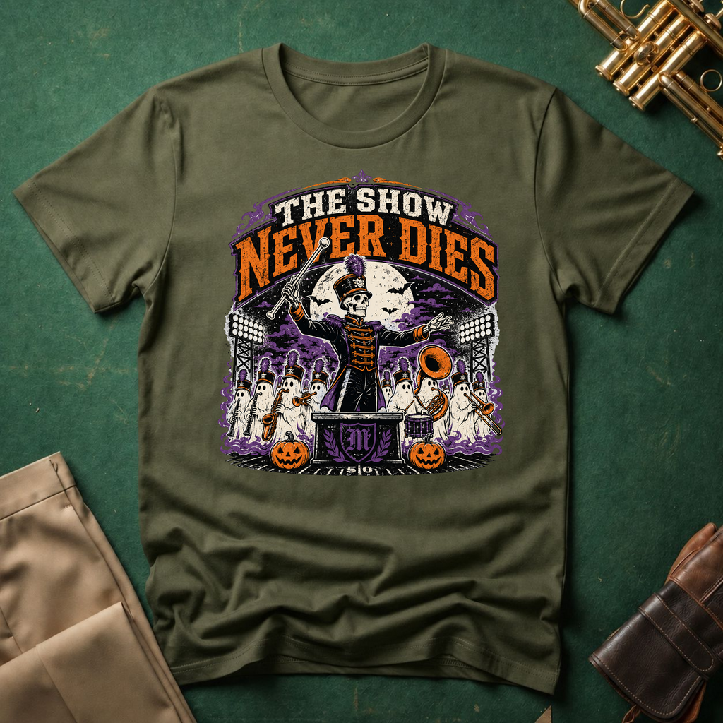 The Show Never Dies Skeleton Ghost Band T-shirt