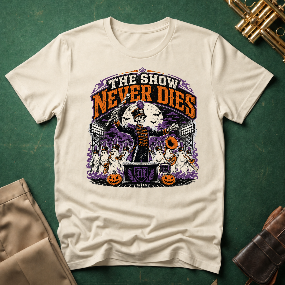 The Show Never Dies Skeleton Ghost Band T-shirt