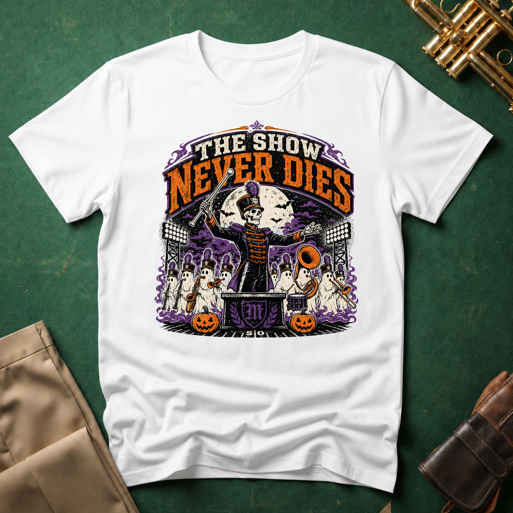 The Show Never Dies Skeleton Ghost Band T-shirt